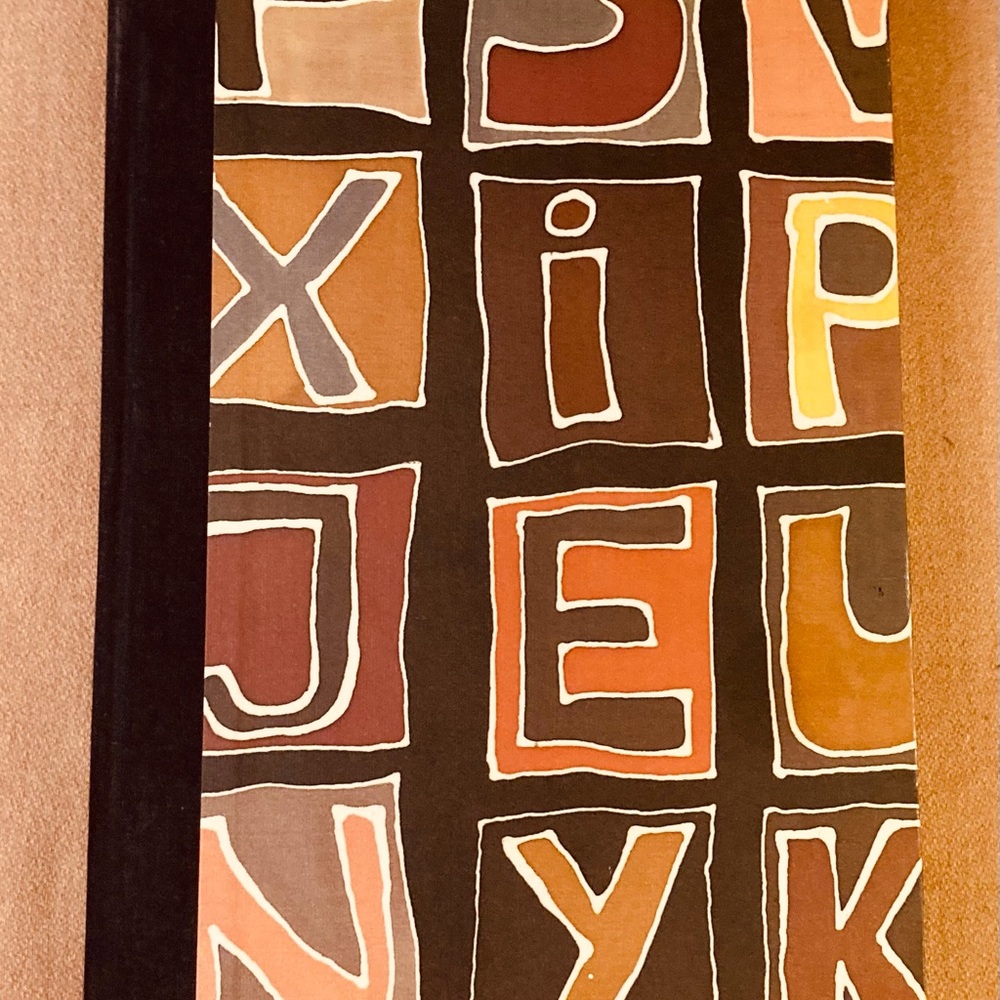 Graphic modern Alphabet cover on sketch book or journal hardcover